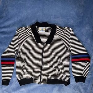 vintage Beverly Hills Polo Club striped sweatshirt high neck collar size s women